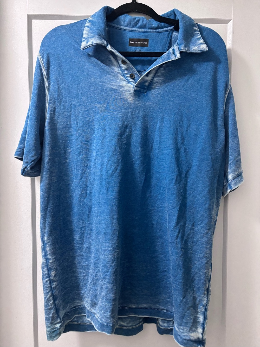 Saks Fifth Avenue Washed Blue Polo Shirt